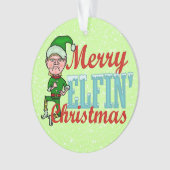 Funny Christmas Elf Merry Elfin Bah Humbug Ornament (Vorderseite)