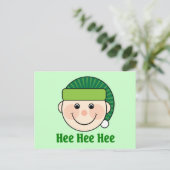 Funny Christmas Elf Postcard Feiertagspostkarte (Stehend Vorderseite)