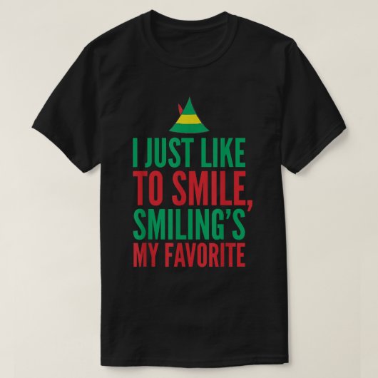 Funny Christmas Elf Smile Quote T-Shirt (Design vorne)