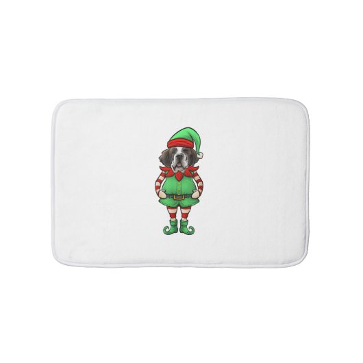 Funny Christmas Elf St Bernard Dog Saint Bernard Badematte (Vorderseite)