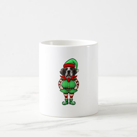 Funny Christmas Elf St Bernard Dog Saint Bernard Kaffeetasse (Mittel)