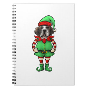 Funny Christmas Elf St Bernard Dog Saint Bernard Notizblock