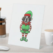 Funny Christmas Elf St Bernard Dog Saint Bernard Sockelschild (In Situ)