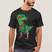 Funny Christmas Elf T-Rex T-Shirt (Vorderseite)