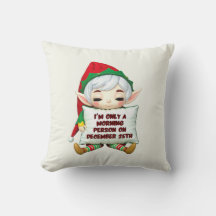 Funny Christmas Elf Throw Kissen - Weihnachtsdekor