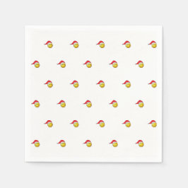 Funny Christmas Emoji Weihnachtsmannmütze Pattern Serviette