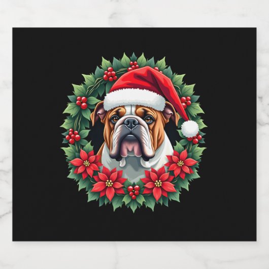Funny Christmas English Bulldog Tank Top Schaumweinetikett (Einzelnes Label)