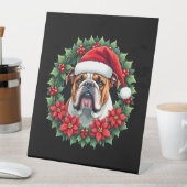Funny Christmas English Bulldog Tank Top Sockelschild (In Situ)