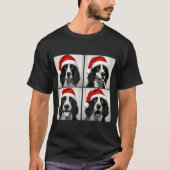 Funny Christmas English Springer Spaniel Santa Pho T-Shirt (Vorderseite)