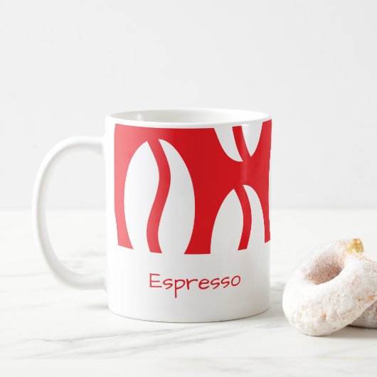 Funny Christmas Espresso Kaffee Bean Rot Kaffeetasse (Mit Donut)