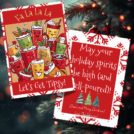 Funny Christmas Fa La La La La La Lass's Get Tipsy Feiertagskarte