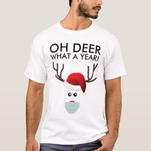 Funny Christmas Face Mask Reindeer Familie T-Shirt