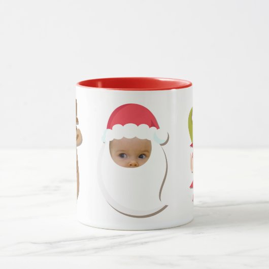 Funny Christmas Faces Tasse (Zentrum)