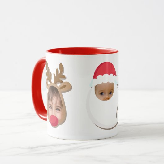 Funny Christmas Faces Tasse (Vorderseite Links)