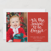 Funny Christmas Family Foto Karierte Karte (Vorderseite)