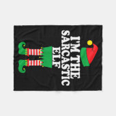 Funny Christmas Family I'm The Sarcastic Elf Fleecedecke (Vorderseite (Horizontal))