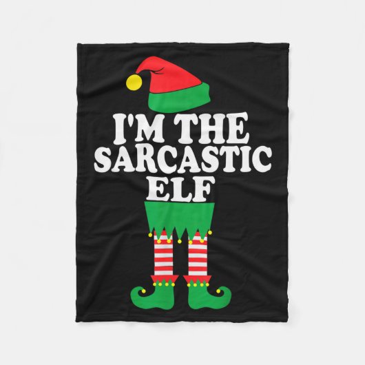 Funny Christmas Family I'm The Sarcastic Elf Fleecedecke (Vorderseite)