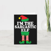 Funny Christmas Family I'm The Sarcastic Elf Karte (Vorderseite)