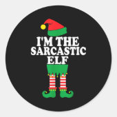 Funny Christmas Family I'm The Sarcastic Elf  Runder Aufkleber (Vorderseite)