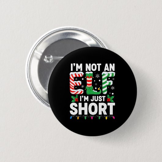 Funny Christmas Family Pajamas I'm Not An Elf I'm Button (Vorne & Hinten)