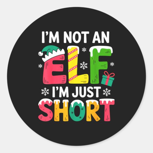 Funny Christmas Family Pajamas I'm Not An Elf I'm  Runder Aufkleber (Vorderseite)