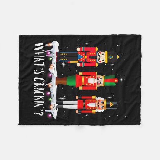 Funny Christmas Family Whats Crackin_ Nutcracker - Fleecedecke (Vorderseite (Horizontal))