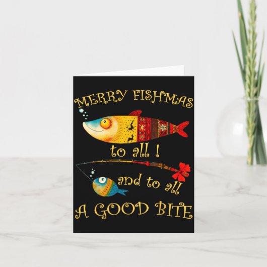 Funny Christmas Fisherman's Merry Fishmas To All F Karte (Vorderseite)
