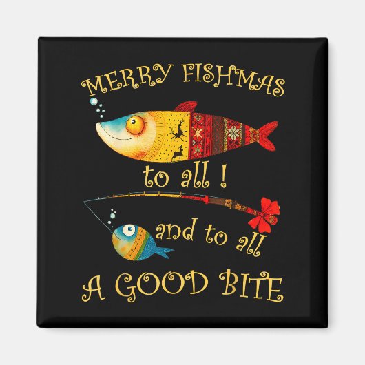 Funny Christmas Fisherman's Merry Fishmas To All F Magnet (Vorne)