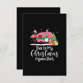 Funny Christmas Flamingo Camper Geschenke Begleitkarte (Vorne/Hinten)