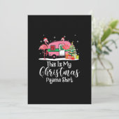 Funny Christmas Flamingo Camper Geschenke Feiertagskarte (Stehend Vorderseite)