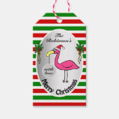 Funny Christmas Flamingo Rot und Grün Niedlicher S Geschenkanhänger (Vorderseite)