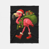 Funny Christmas Flamingo Santa Holiday Design Fleecedecke (Vorderseite)