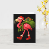 Funny Christmas Flamingo Santa Holiday Design Karte (Gelbe Blume)