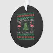 Funny Christmas Flamingo Ugly Christmas Sweater Ornament (Vorderseite)