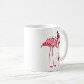 Funny Christmas Flamingo with Wine Kaffeetasse (VorderseiteRechts)