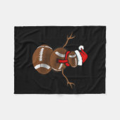 Funny Christmas Football Ball Santa Snowman Fleecedecke (Vorderseite (Horizontal))