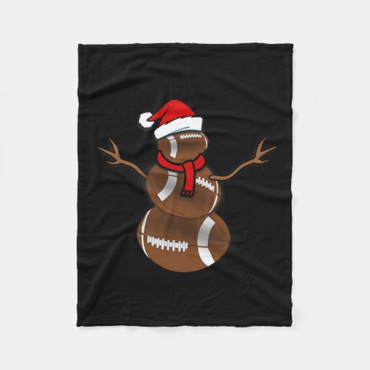 Funny Christmas Football Ball Santa Snowman Fleecedecke (Vorderseite)