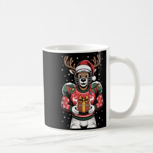 Funny Christmas Football Reindeer Kaffeetasse (Rechts)