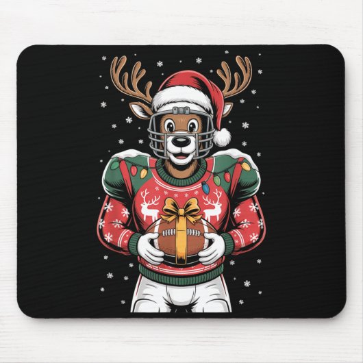Funny Christmas Football Reindeer  Mousepad (Vorne)