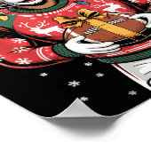 Funny Christmas Football Reindeer  Poster (Ecke)