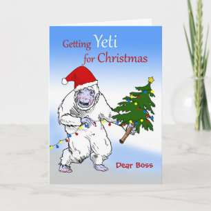 Funny Christmas for Boss, Are You Yeti Yet? Feiertagskarte