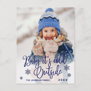 Funny Christmas FOTO Baby It's Cold Outside Feiertagspostkarte
