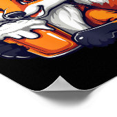 Funny Christmas Fox mit Bier-Comic Poster (Ecke)