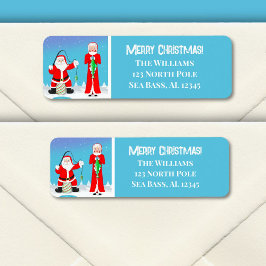 Funny Christmas Frau Claus beats Santa beim Angeln