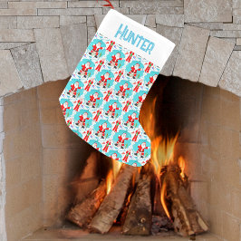 Funny Christmas Frau Claus beats Santa beim Angeln Kleiner Weihnachtsstrumpf