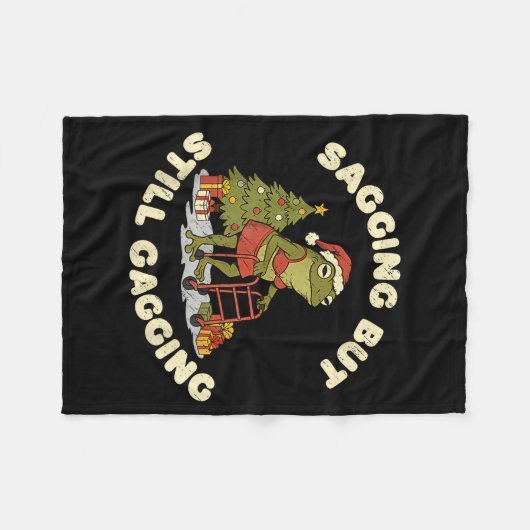 Funny Christmas Frog Sagging But Still Gagging Fro Fleecedecke (Vorderseite (Horizontal))