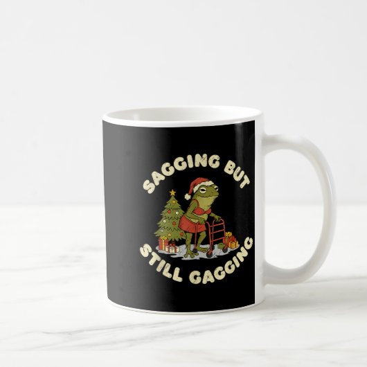 Funny Christmas Frog Sagging But Still Gagging Fro Kaffeetasse (Rechts)