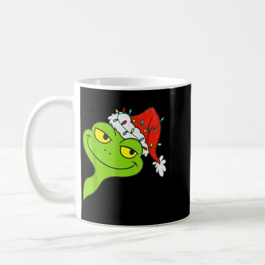 Funny Christmas Frog Wearing Santa Hat And Lights Kaffeetasse (Links)
