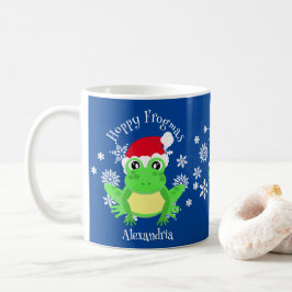 Funny Christmas Frog Weihnachtsmannmütze Blue Nove Kaffeetasse