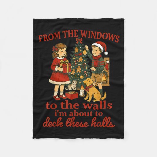 Funny Christmas From The Windows To The Walls I'm Fleecedecke (Vorderseite)